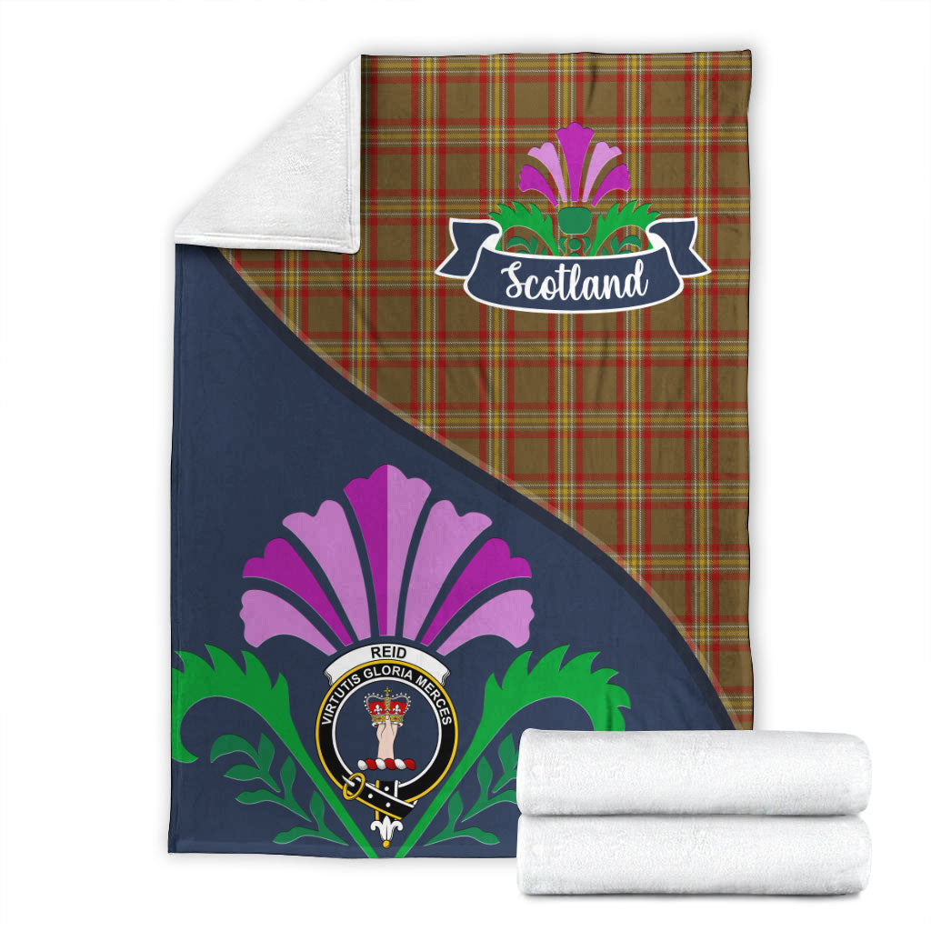 Reid Ancient Tartan Crest Premium Blanket - Thistle Style