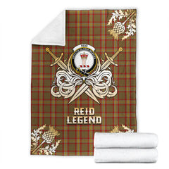 Reid Ancient Tartan Gold Courage Symbol Blanket