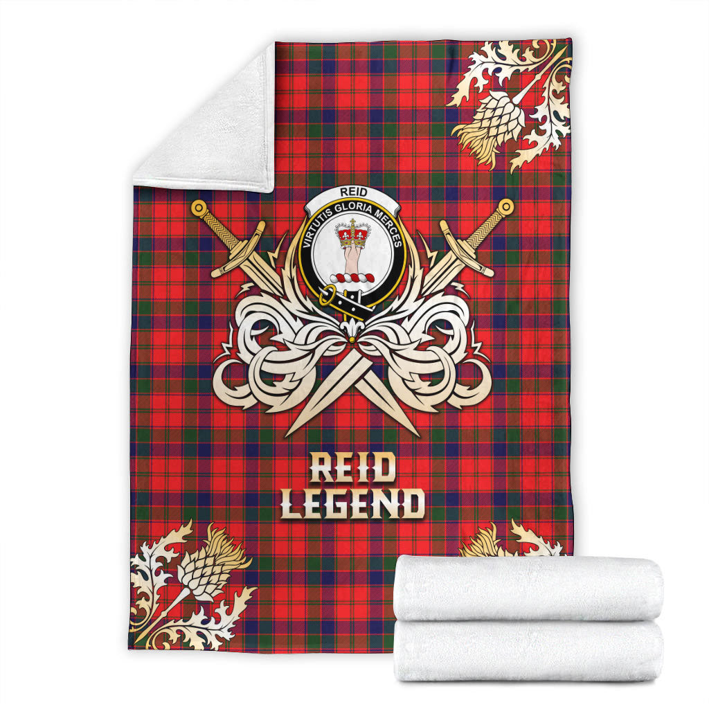 Reid Modern Tartan Gold Courage Symbol Blanket