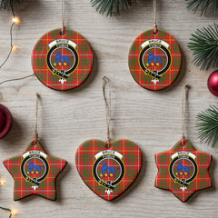 Bruce Modern Tartan Crest Christmas Ceramic Ornament