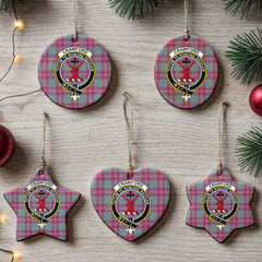 Crawford Ancient Tartan Crest Christmas Ceramic Ornament