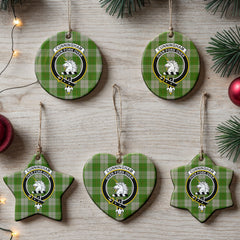Cunningham Dress Green Dancers Tartan Crest Christmas Ceramic Ornament