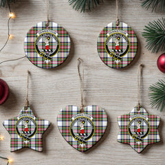 Dennistoun Tartan Crest Christmas Ceramic Ornament