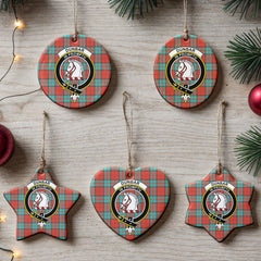 Dunbar Ancient Tartan Crest Christmas Ceramic Ornament