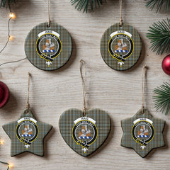 Haig Check Tartan Crest Christmas Ceramic Ornament
