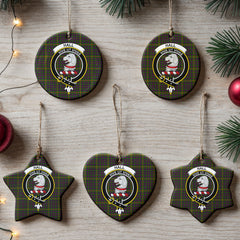Hall Tartan Crest Christmas Ceramic Ornament