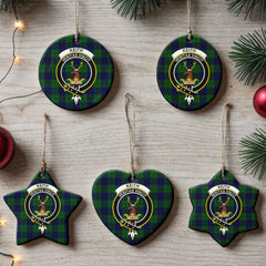 Keith Modern Tartan Crest Christmas Ceramic Ornament