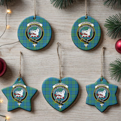 Lockhart Tartan Crest Christmas Ceramic Ornament
