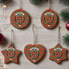 MacAuley Ancient Tartan Crest Christmas Ceramic Ornament