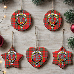 MacBain Tartan Crest Christmas Ceramic Ornament