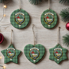 MacDonald Lord of the Isles Hunting Tartan Crest Christmas Ceramic Ornament