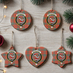 MacDougall Ancient Tartan Crest Christmas Ceramic Ornament