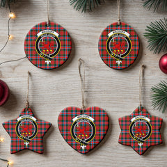 MacDuff Modern Tartan Crest Christmas Ceramic Ornament
