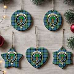 MacEwan Ancient Tartan Crest Christmas Ceramic Ornament
