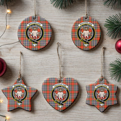 MacFarlane Ancient Tartan Crest Christmas Ceramic Ornament