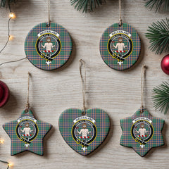 MacFarlane Hunting Ancient Tartan Crest Christmas Ceramic Ornament