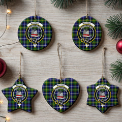 MacNeil of Barra Modern Tartan Crest Christmas Ceramic Ornament