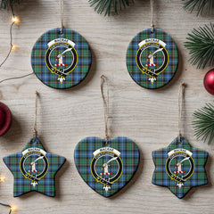 MacRae Hunting Ancient Tartan Crest Christmas Ceramic Ornament