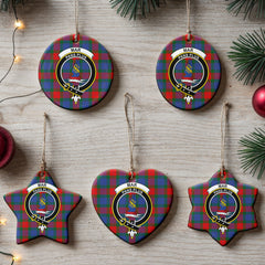 Mar Tartan Crest Christmas Ceramic Ornament