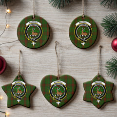 Maxwell Hunting Tartan Crest Christmas Ceramic Ornament