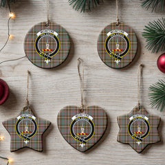 McIntyre Hunting Weathered Tartan Crest Christmas Ceramic Ornament