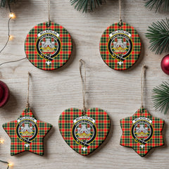 McLachlan Hunting Modern Tartan Crest Christmas Ceramic Ornament