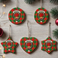 Moncreiffe (or Moncreiff) Tartan Crest Christmas Ceramic Ornament