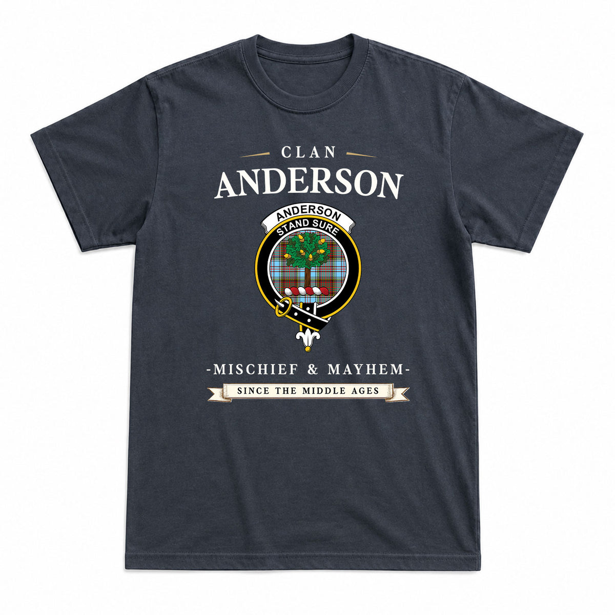 Anderson Ancient Tartan Crest Mischief and Mayhem T-shirt