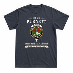 Burnett Ancient Tartan Crest Mischief and Mayhem T-shirt