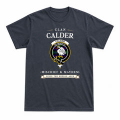 Calder (Calder-Campbell) Tartan Crest Mischief and Mayhem T-shirt