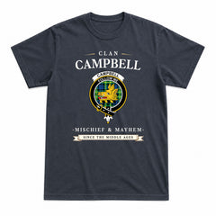 Campbell of Breadalbane Ancient Tartan Crest Mischief and Mayhem T-shirt