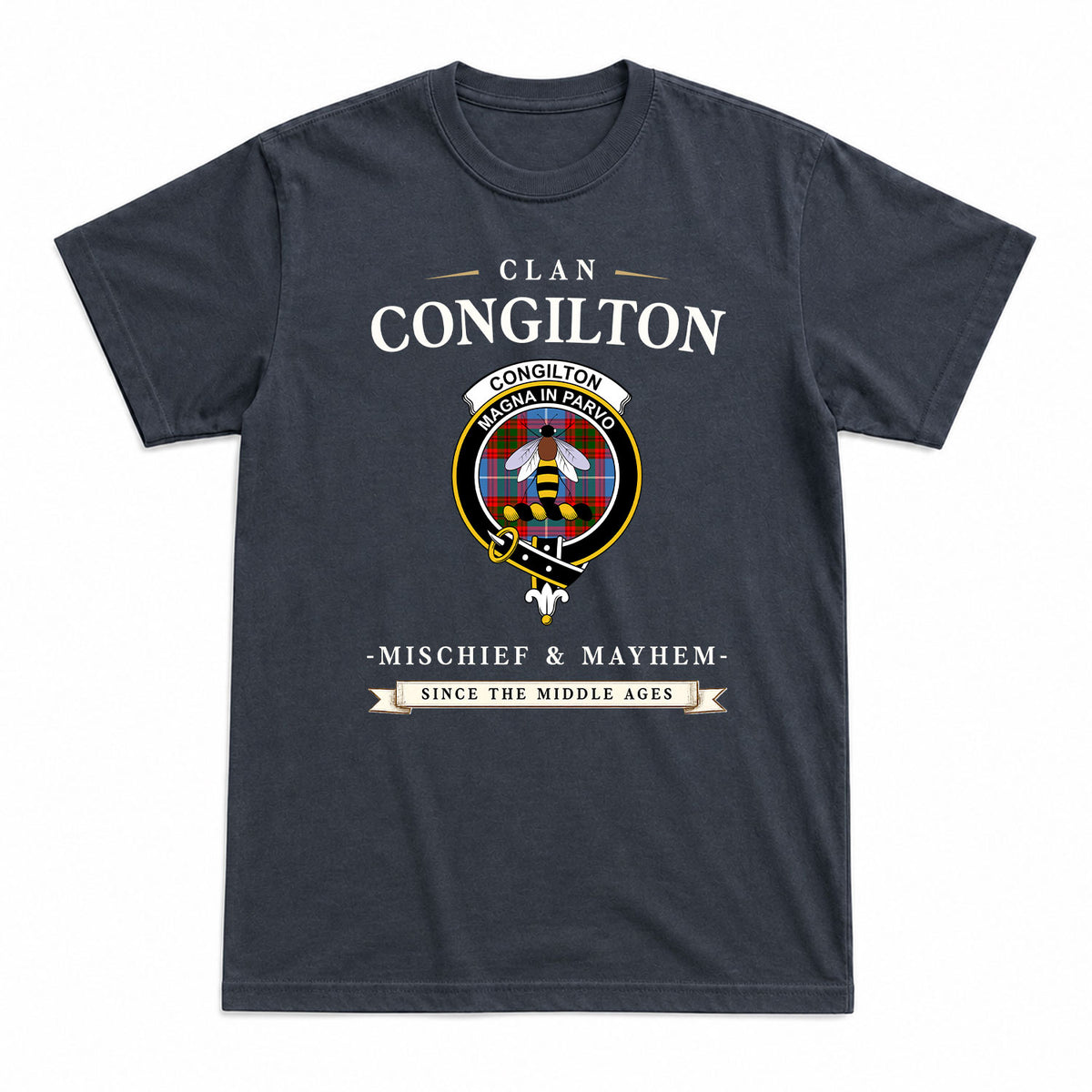 Congilton Tartan Crest Mischief and Mayhem T-shirt