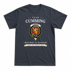 Cumming Modern Tartan Crest Mischief and Mayhem T-shirt