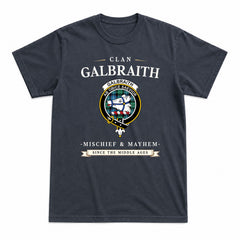 Galbraith Ancient Tartan Crest Mischief and Mayhem T-shirt