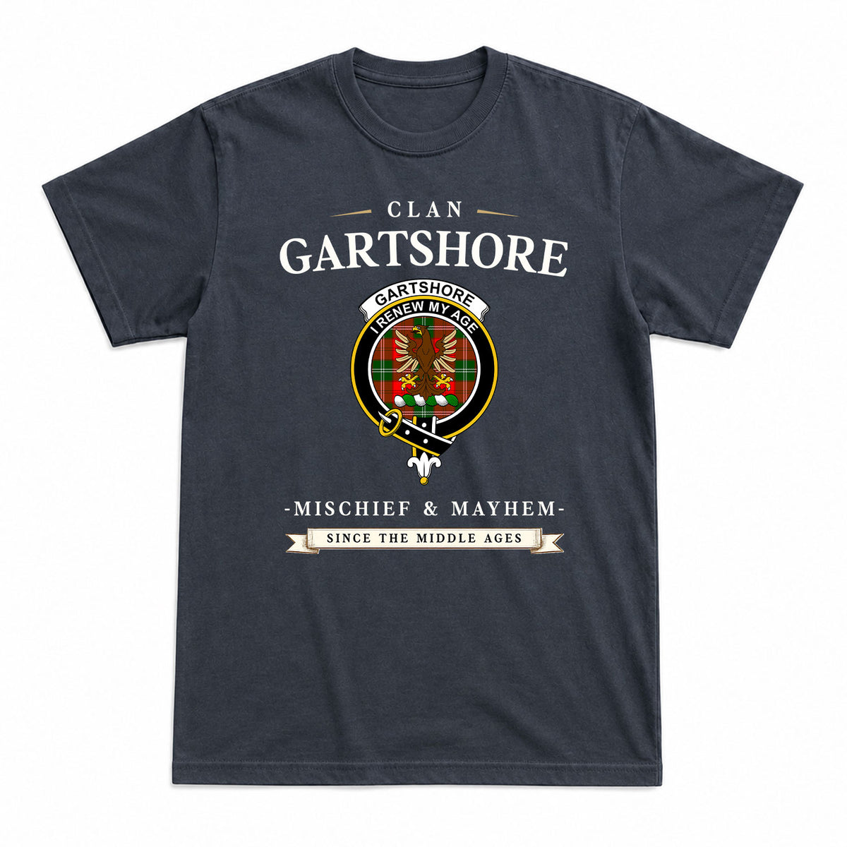 Gartshore Tartan Crest Mischief and Mayhem T-shirt