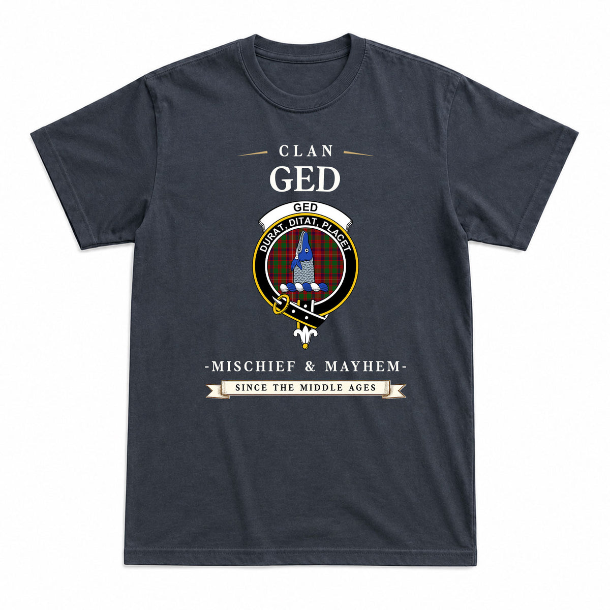 Ged Tartan Crest Mischief and Mayhem T-shirt
