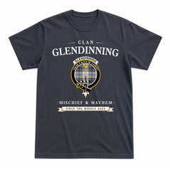 Glendinning Tartan Crest Mischief and Mayhem T-shirt