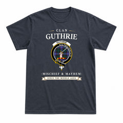 Guthrie Modern Tartan Crest Mischief and Mayhem T-shirt