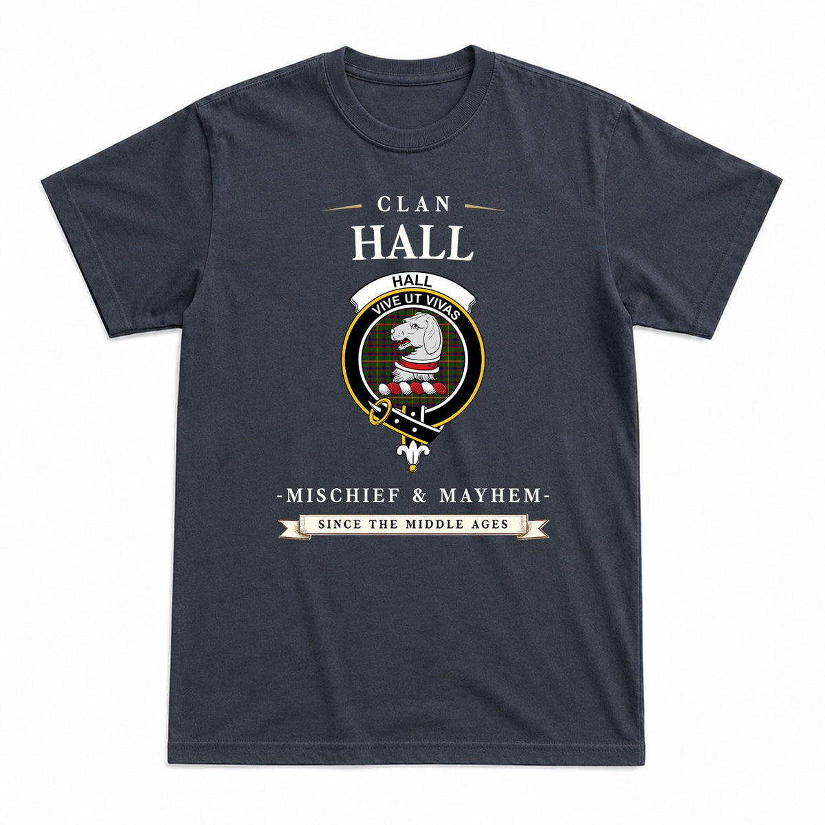 Hall Tartan Crest Mischief and Mayhem T-shirt