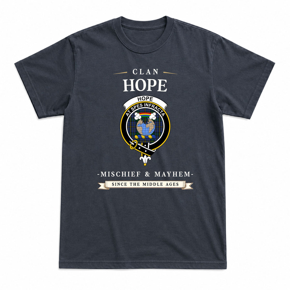 Hope Tartan Crest Mischief and Mayhem T-shirt