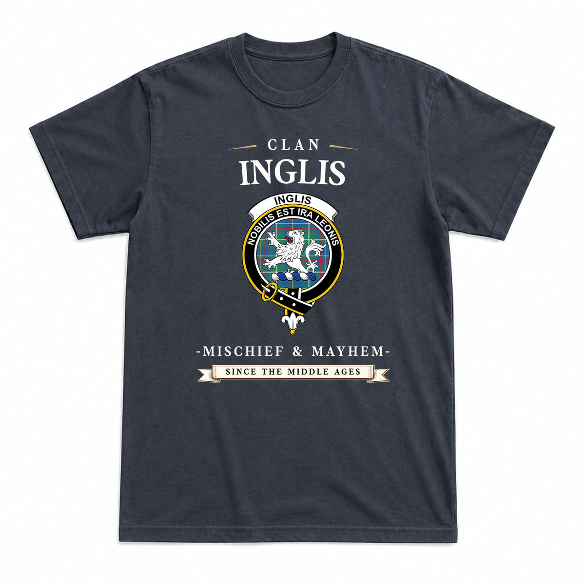 Inglis Ancient Tartan Crest Mischief and Mayhem T-shirt