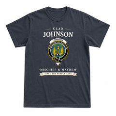 Johnson Ancient Tartan Crest Mischief and Mayhem T-shirt