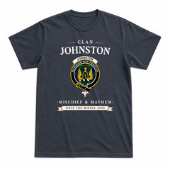 Johnston Modern Tartan Crest Mischief and Mayhem T-shirt