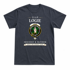 Logie Tartan Crest Mischief and Mayhem T-shirt
