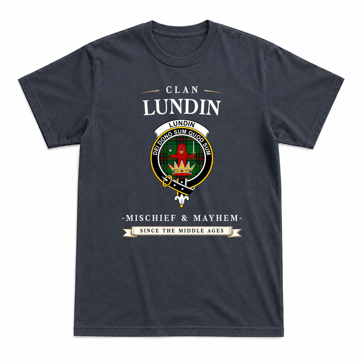 Lundin Tartan Crest Mischief and Mayhem T-shirt