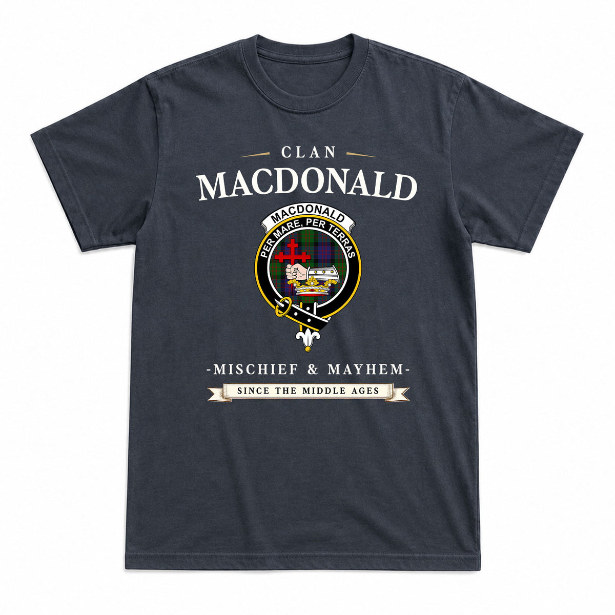 MacDonald Tartan Crest Mischief and Mayhem T-shirt