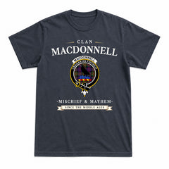 MacDonnell of Glengarry Modern Tartan Crest Mischief and Mayhem T-shirt