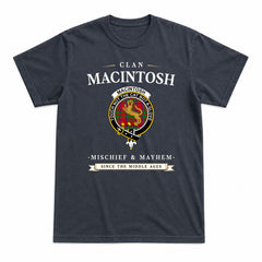 MacIntosh Modern Tartan Crest Mischief and Mayhem T-shirt