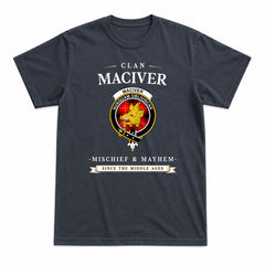 MacIver Modern Tartan Crest Mischief and Mayhem T-shirt
