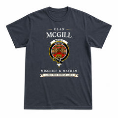 McGill Modern Tartan Crest Mischief and Mayhem T-shirt